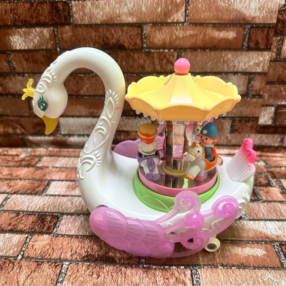 Swan Carousel Toy with Pink and Yellow Accents - Picture 4 of 8